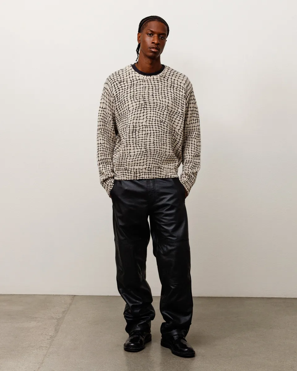 Stussy Knits maglione rete lino cotone mesh net girocollo