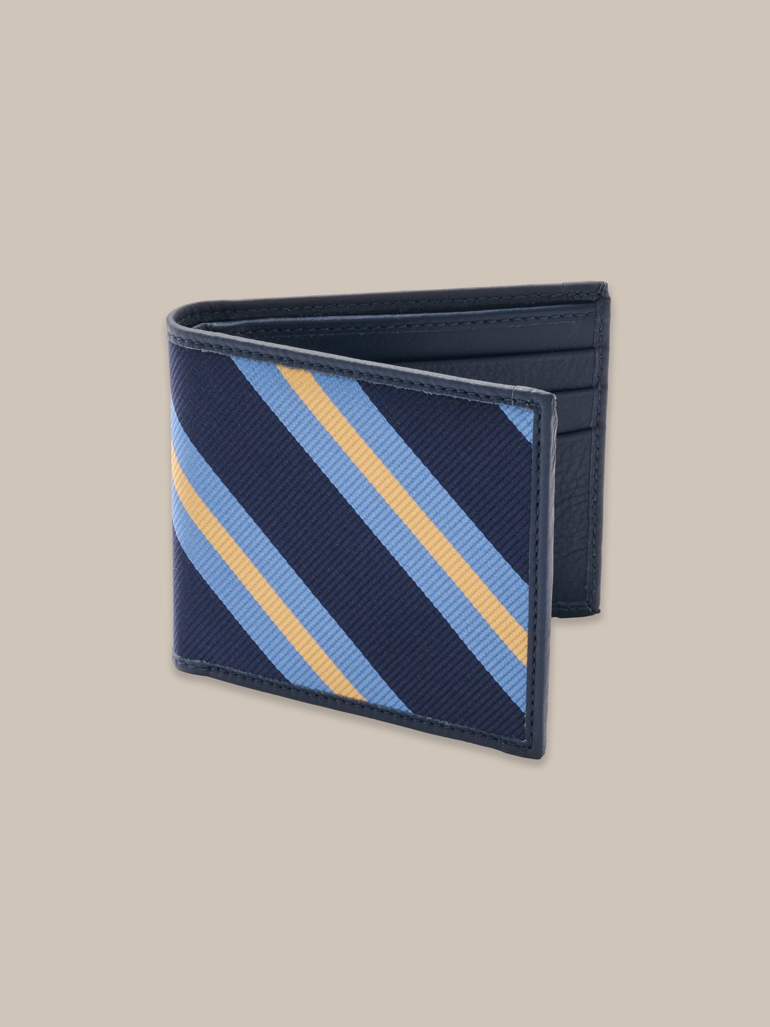 Robert Talbott Barry portafoglio seta pelle navy multi