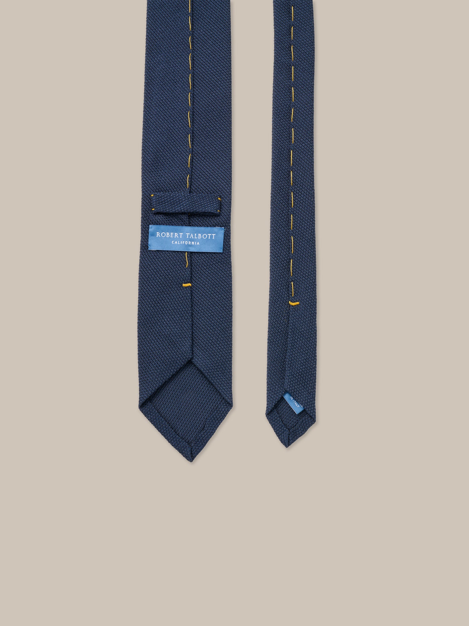 Robert Talbott Duvall cravatta seta grenadine blu navy