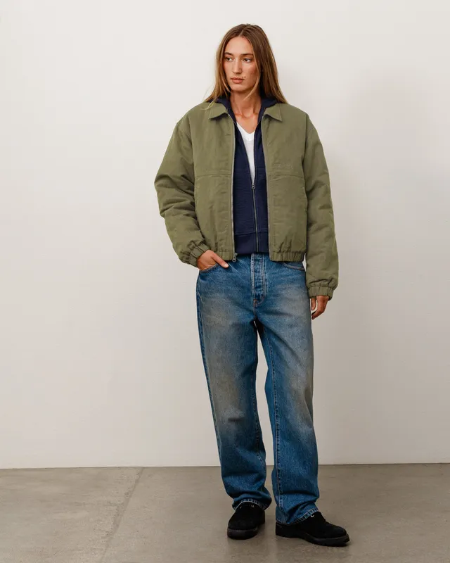 Stussy Nyco Collared Work Jacket giacca verde imbottita