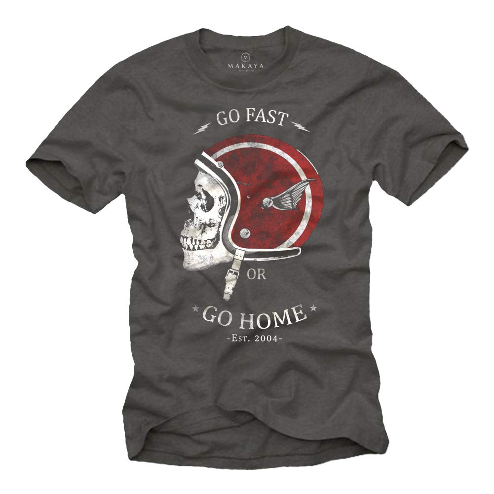 MAKAYA Go Fast OR Go Home T-Shirt Uomo Nero Cotone