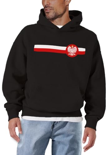 MAKAYA Felpe Cappuccio Polonia Felpa L Nera Aquila