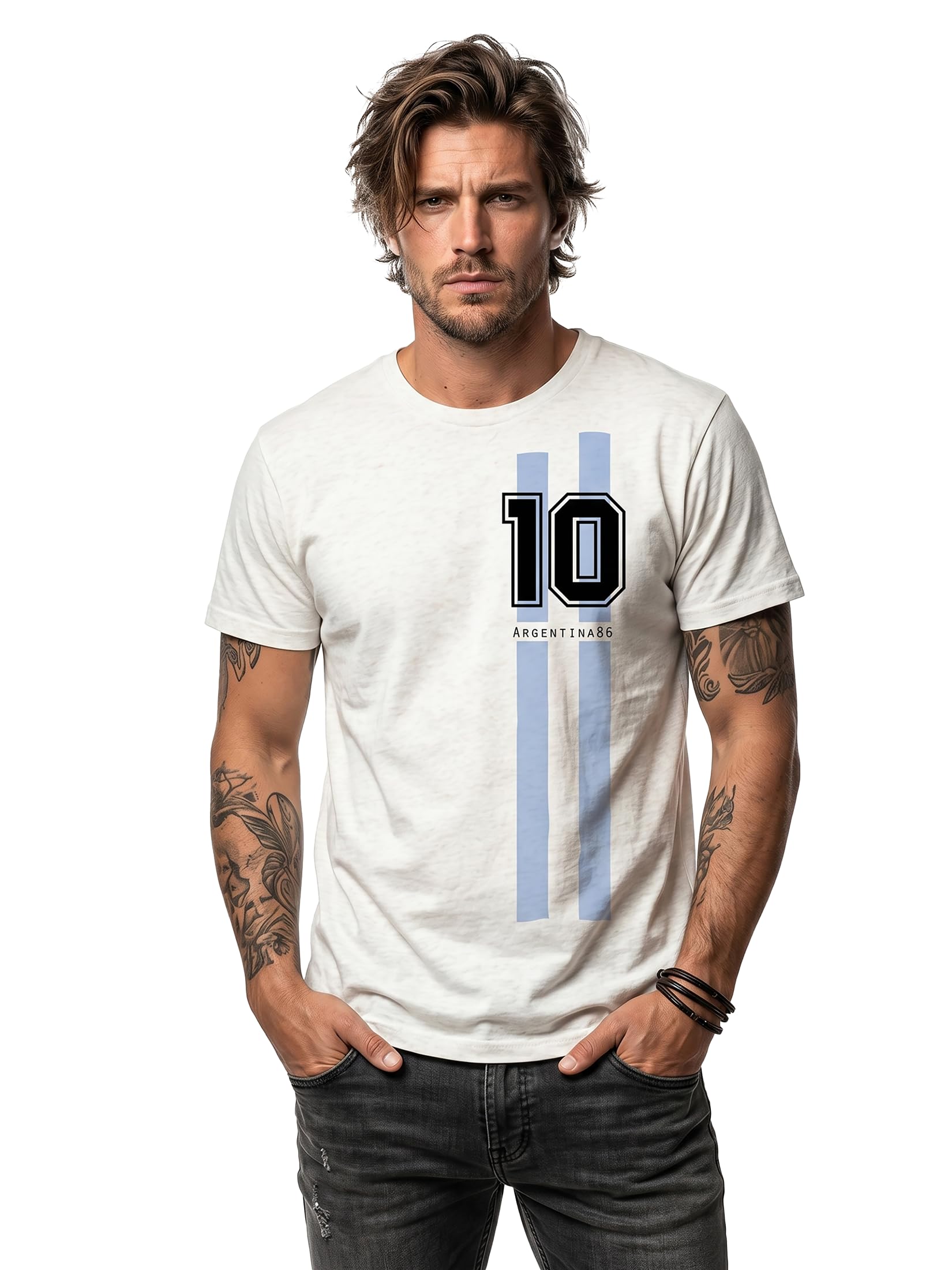 MAKAYA Futbol Argentina Numero 10 maglietta uomo XL 100% cotone