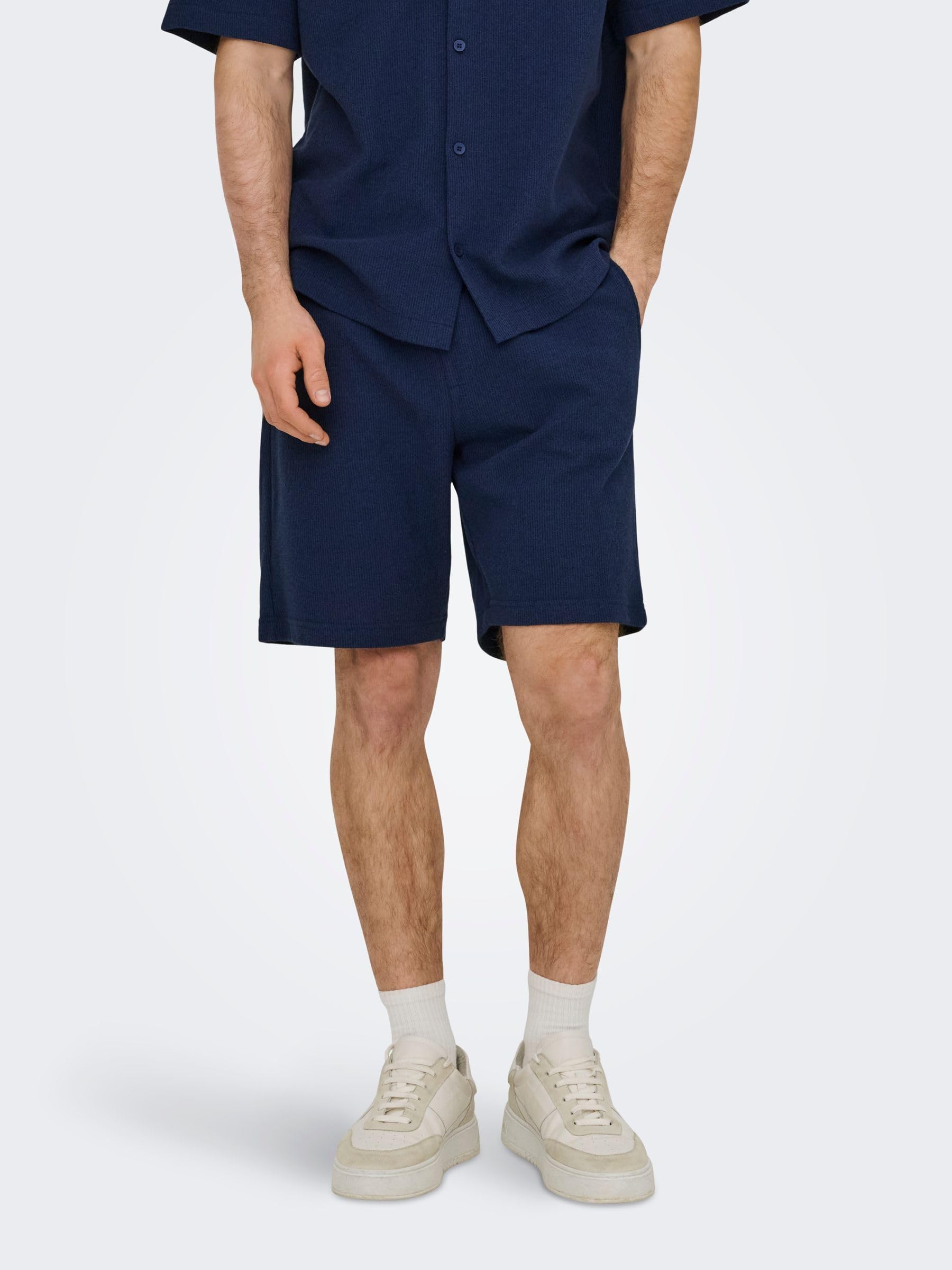 Only & Sons OnsKosta Vita Alta Regular Fit Shorts Uomo Blu