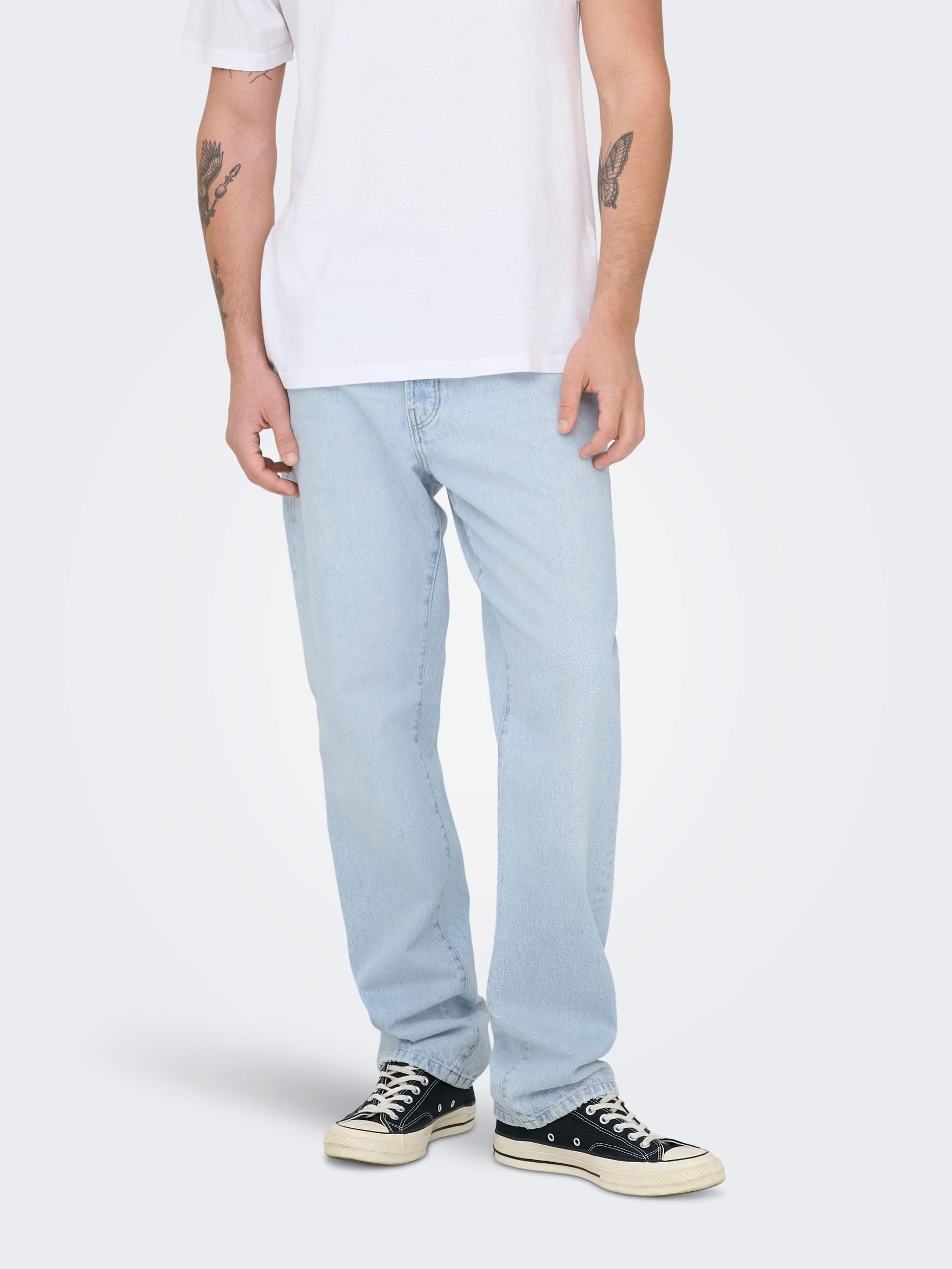 ONLY & SONS Onsedge jeans uomo dritti vita media cotone