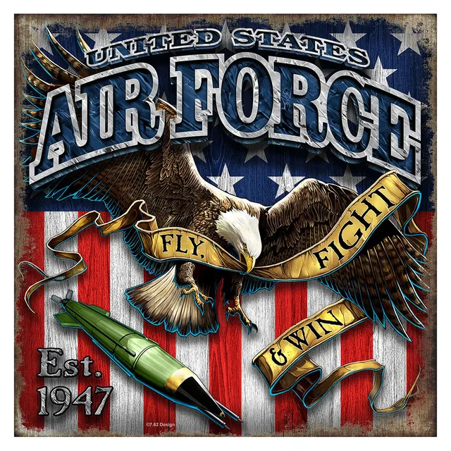 7.62 Design USAF Fighting Eagle targa parete 10x10 licenza ufficiale