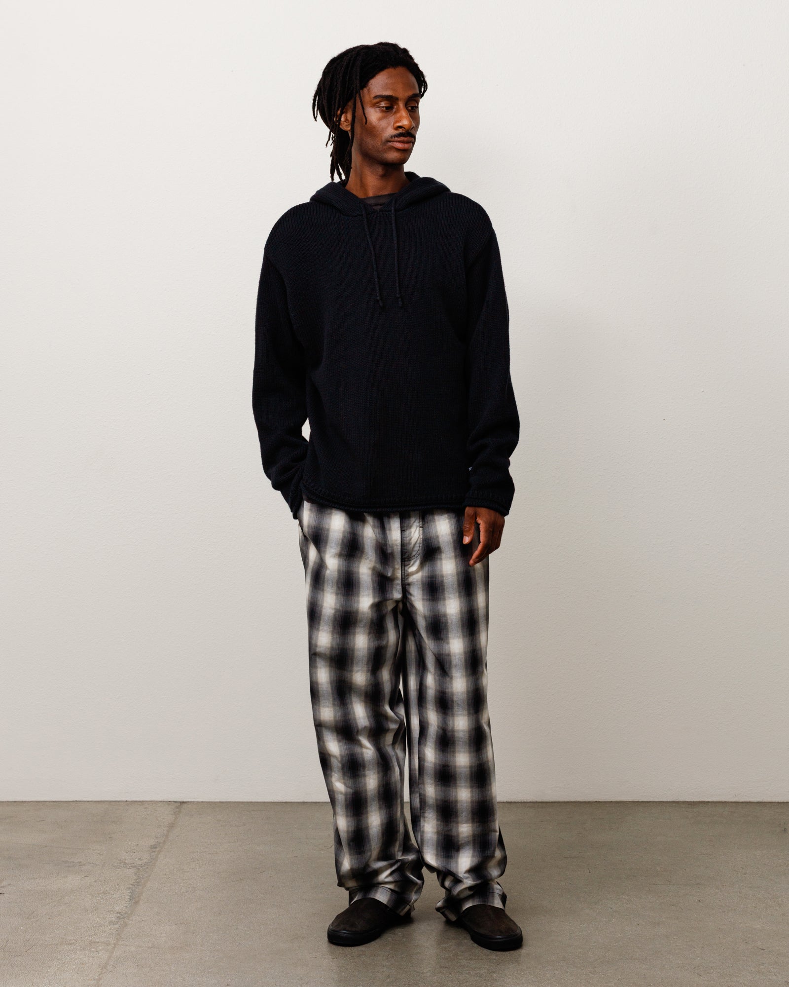 Stussy Beach Hooded Sweater felpa nera lino cotone