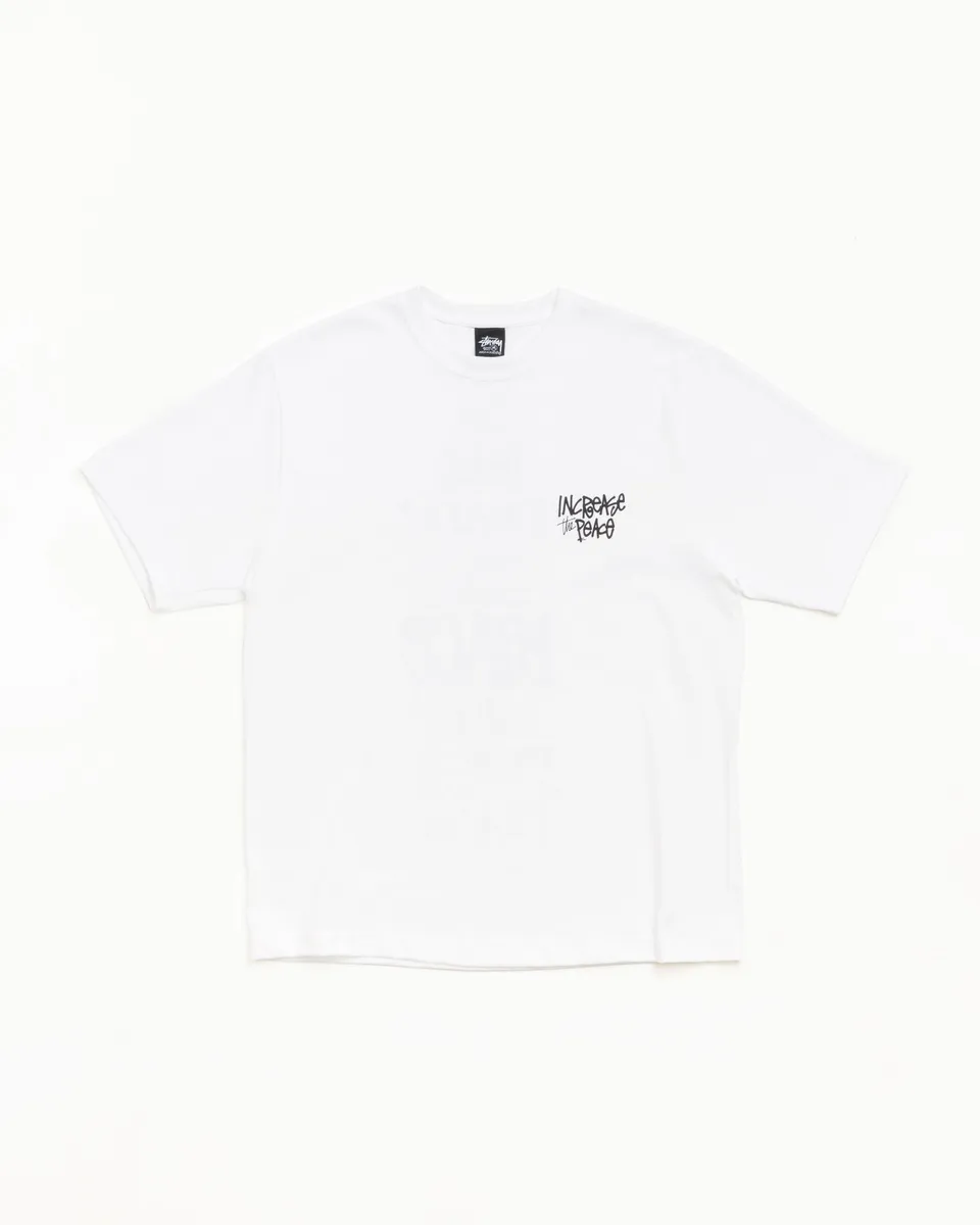 Stussy Peace Increased Tee maglietta bianca cotone 220 gsm