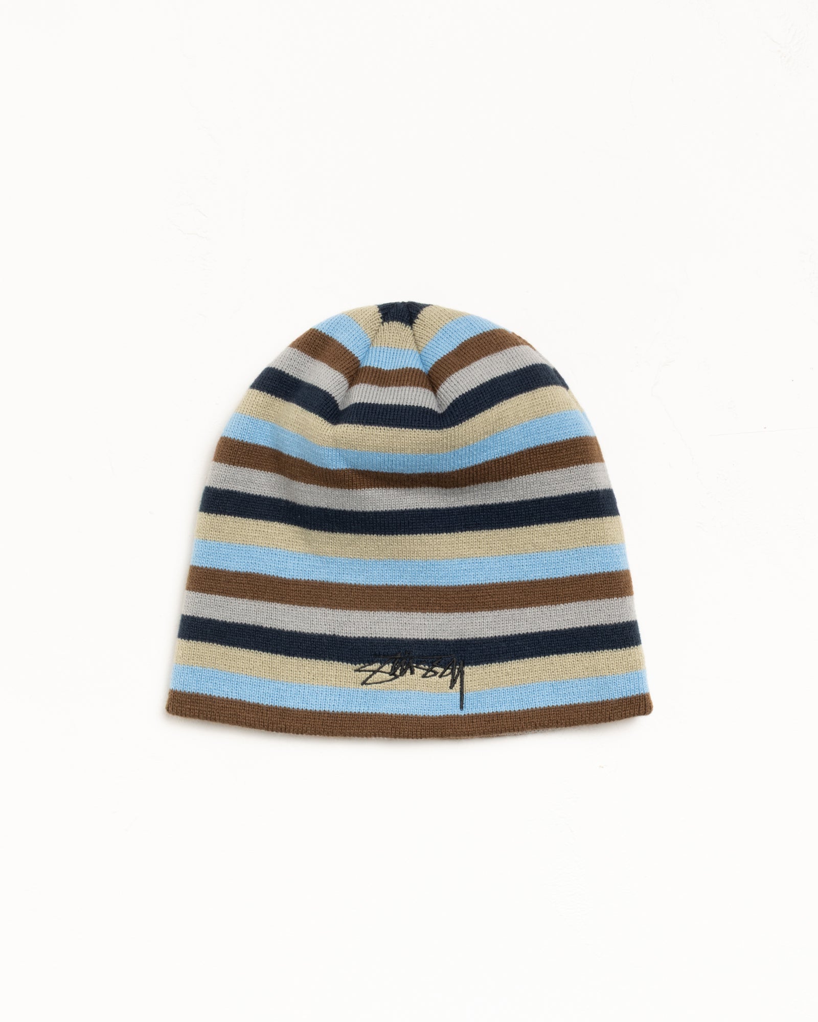 Stussy Headwear Skullcap Smoothstock a righe berretto blu taglia unica