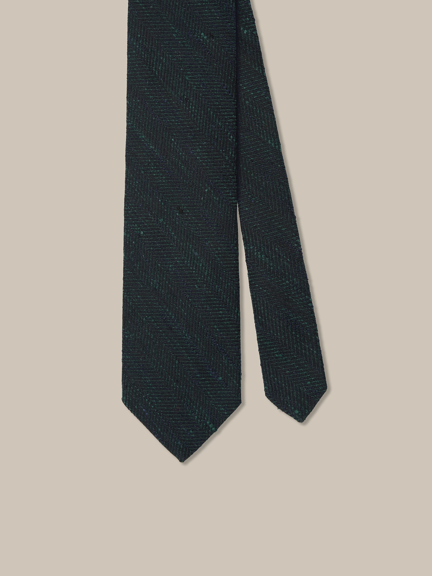 Robert Talbott Herringbone Cravatta Seta Verde Shantung