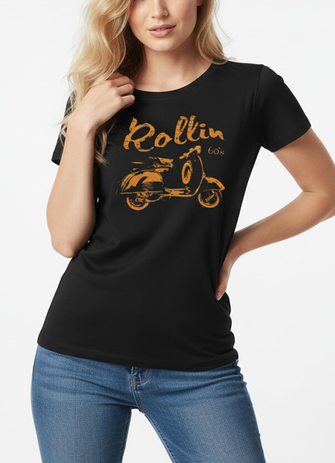 MAKAYA Rollin 60's T-Shirt Donna Cotone Taglia L Hippie