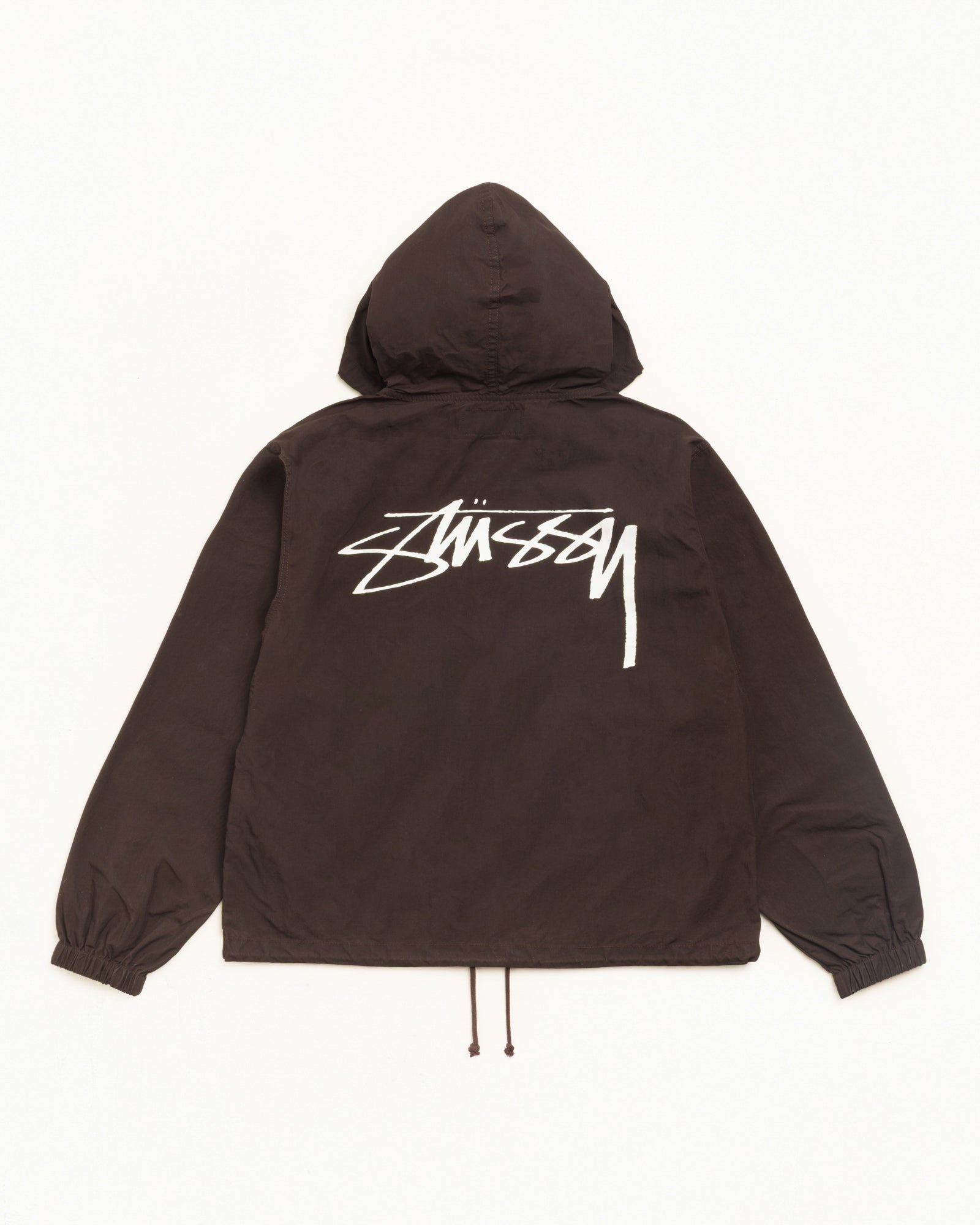 Stussy Waxed Cotton Beach Shell giacca marrone cotone cerato