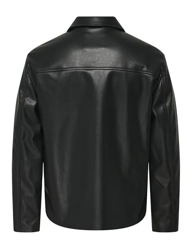Only & Sons Onsjack PU Giacca uomo similpelle zip nera