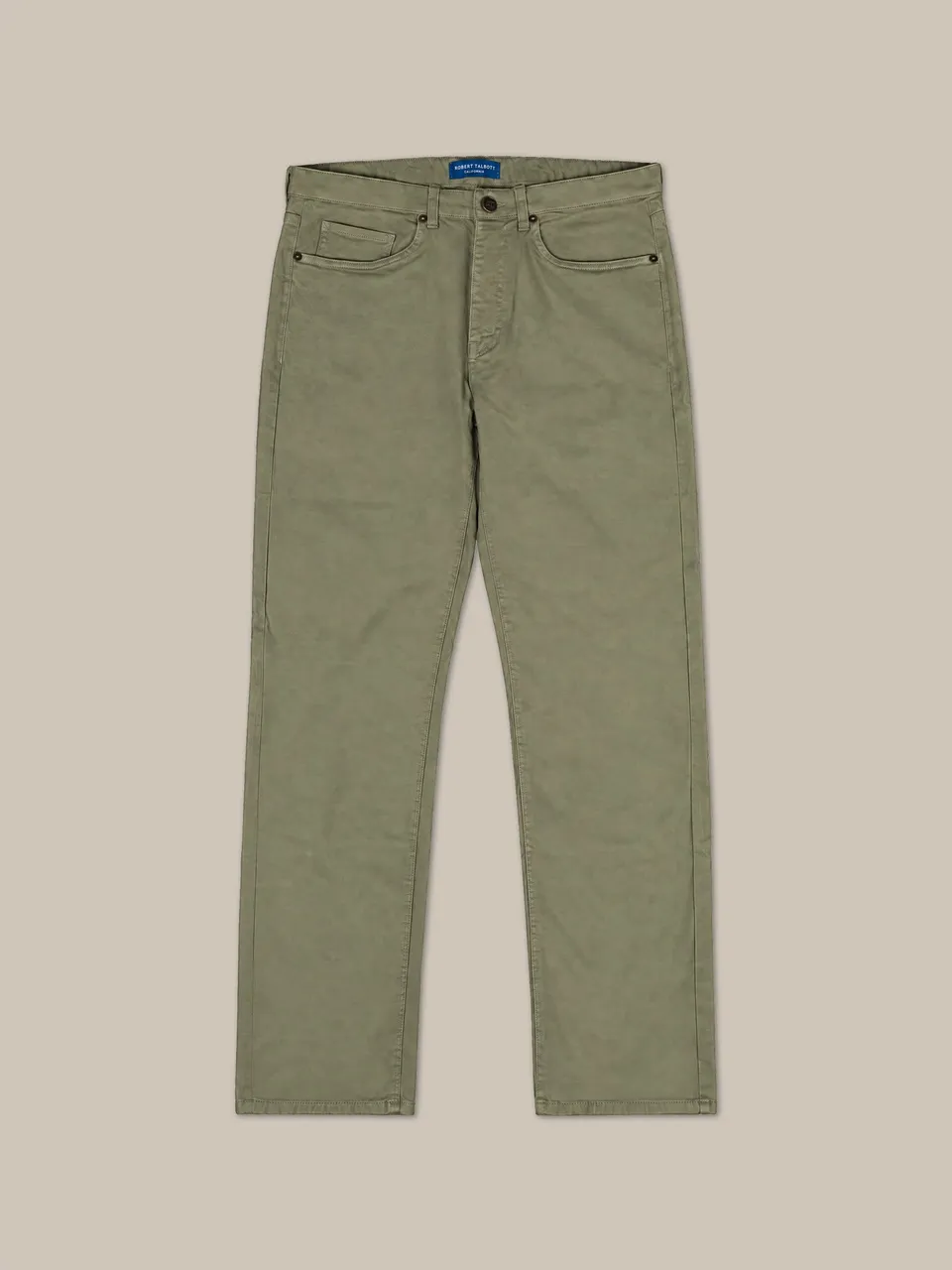 Robert Talbott Pablo Pantaloni 5 Tasche Uomo Oliva Stretch