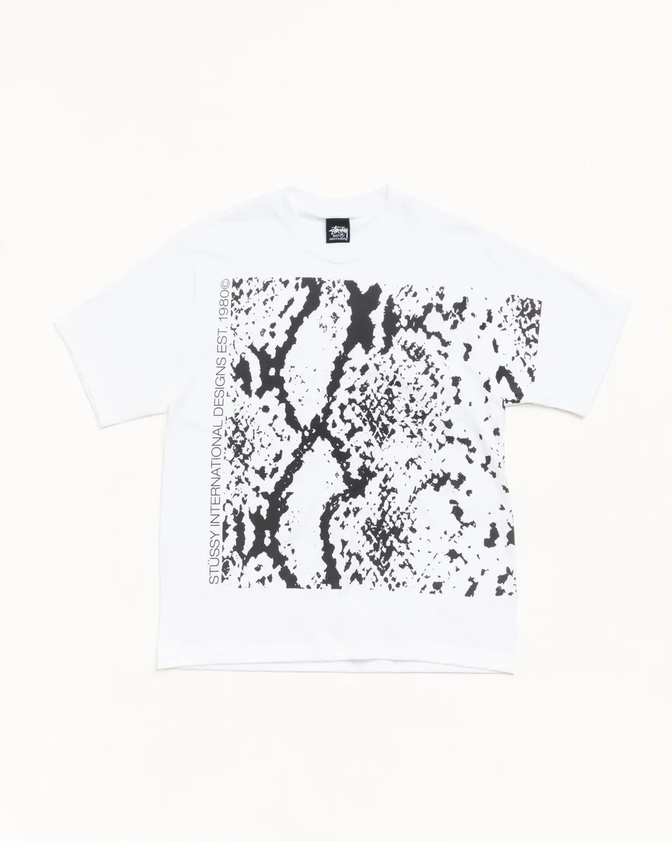 Stussy Snakeskin Tee maglietta White cotone 220gsm
