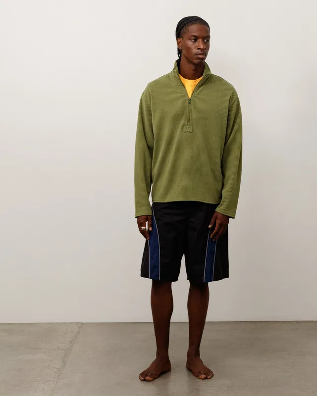 Stussy Half Zip Thermal maglia olive poliestere