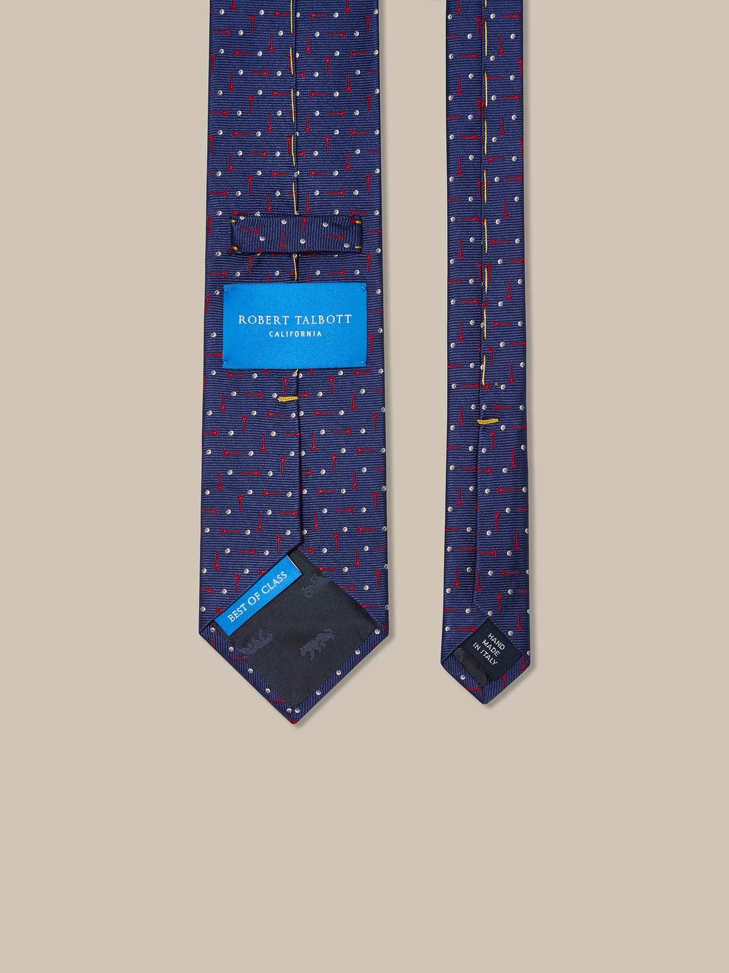 Robert Talbott Golf Tees Best of Class cravatta seta navy