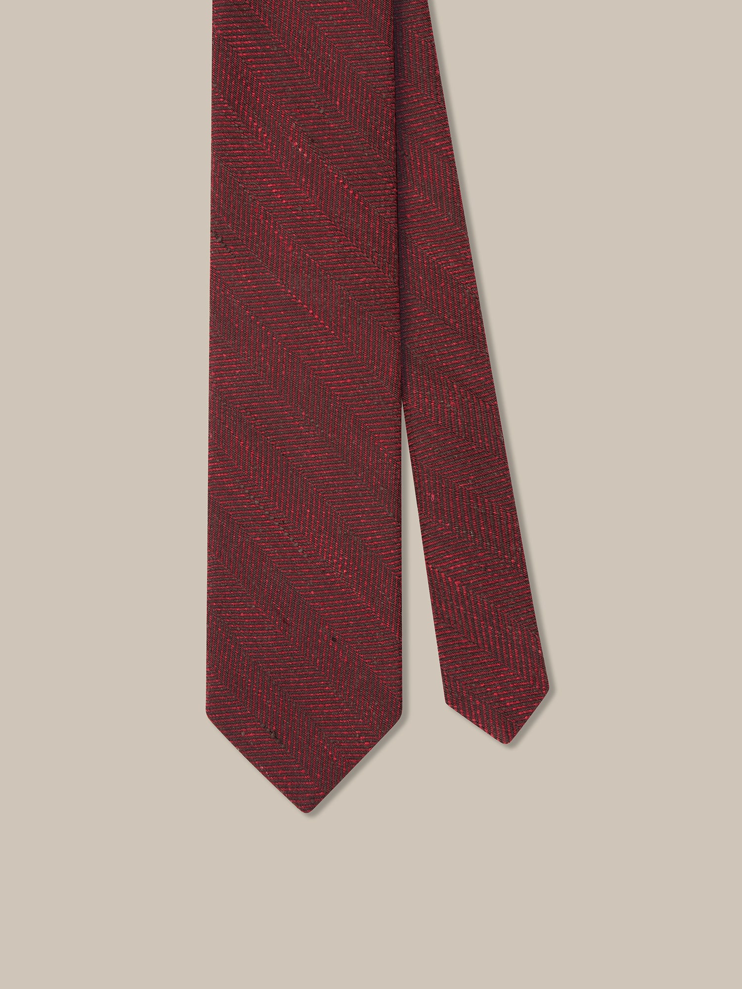 Robert Talbott Herringbone Shantung cravatta seta rossa