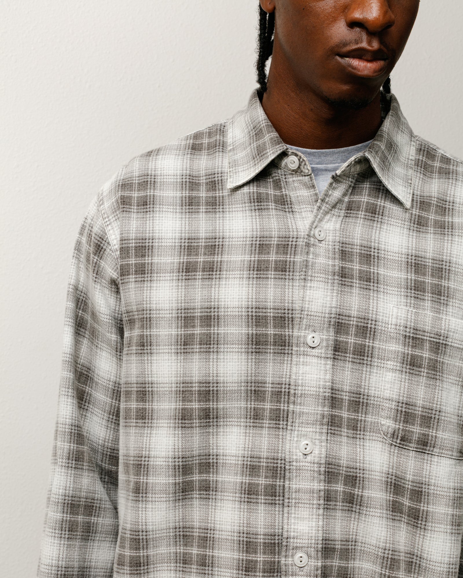Stussy Dax Printed Shirt camicia marrone flanella cotone