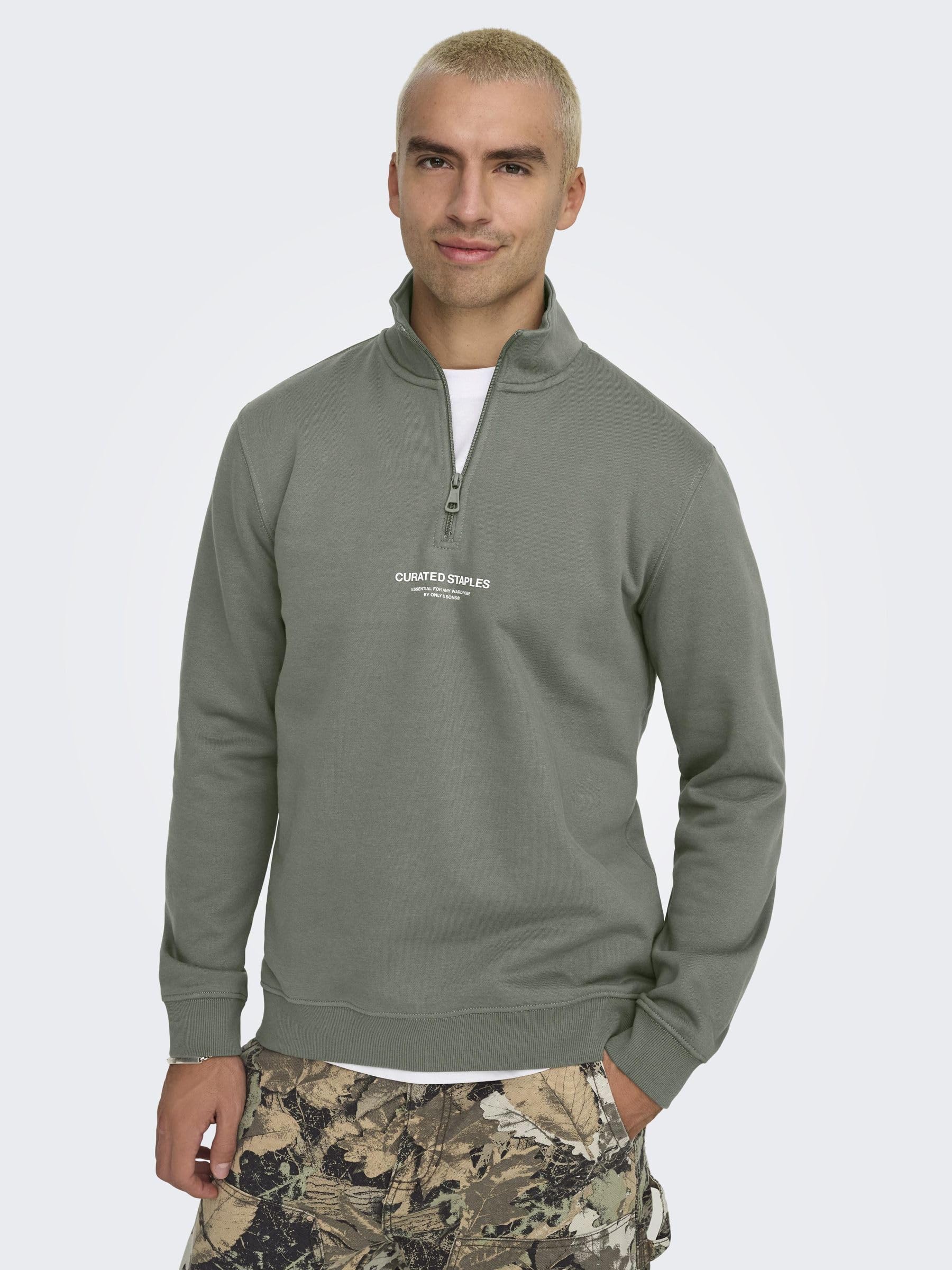Only & Sons Onscurated felpa uomo nera taglia L