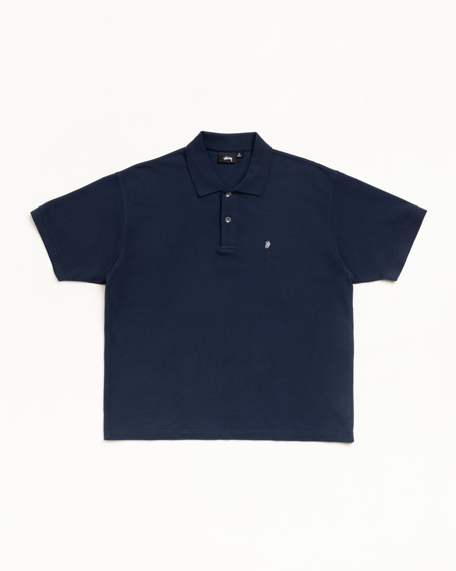 Stussy Classic Pique Polo navy cotone uomo