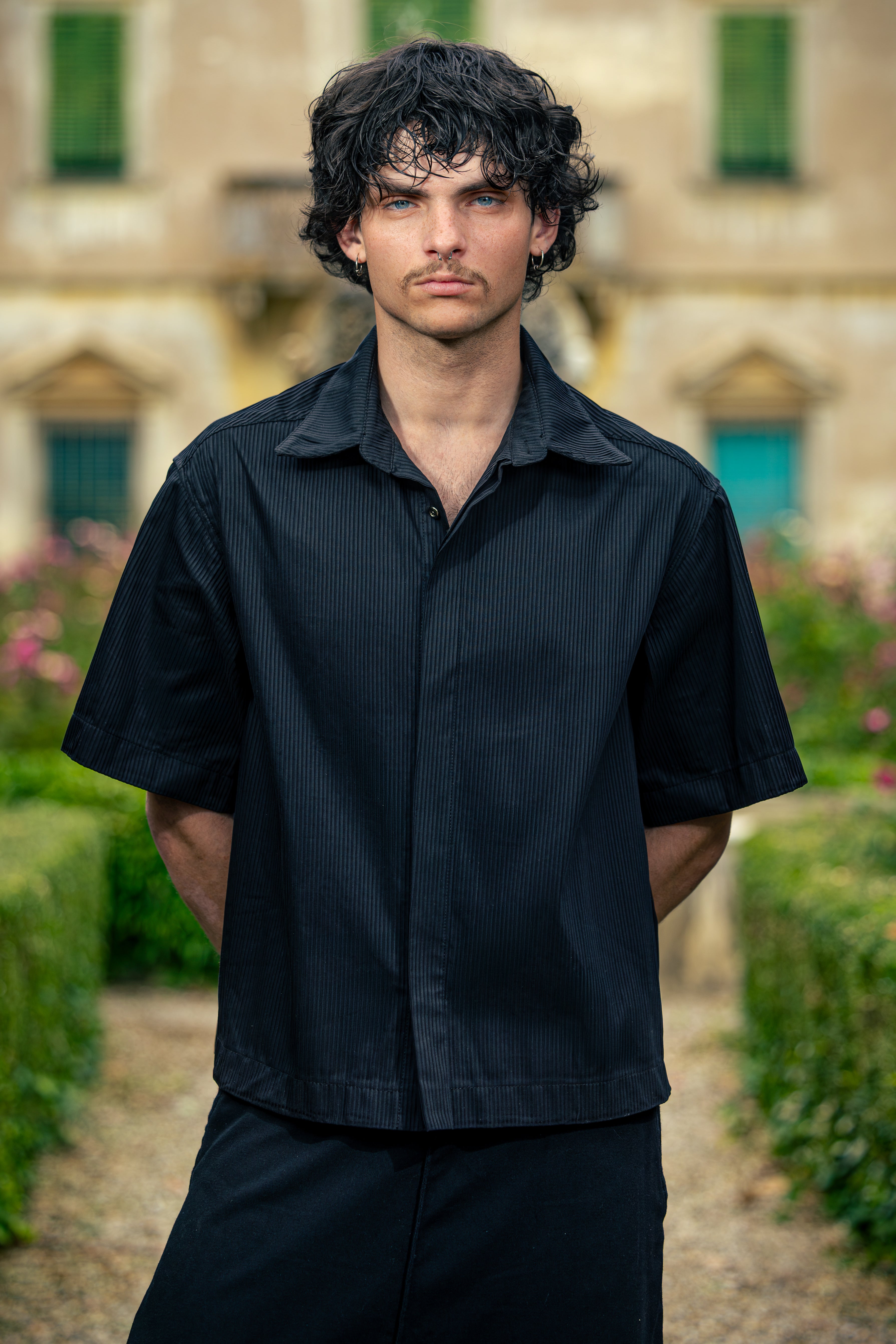 Tiat Occulta bellezza Shade shirt camicia cotone plissettata