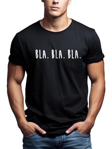 MAKAYA Bla Bla Bla T-Shirt Uomo M Cotone Scritte