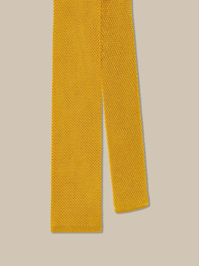 Robert Talbott Redford cravatta knit seta oro stretta