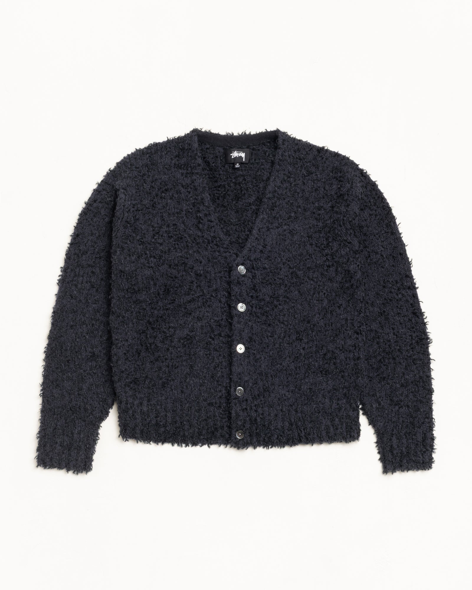 Stussy Textured Cardigan cardigan lana nero