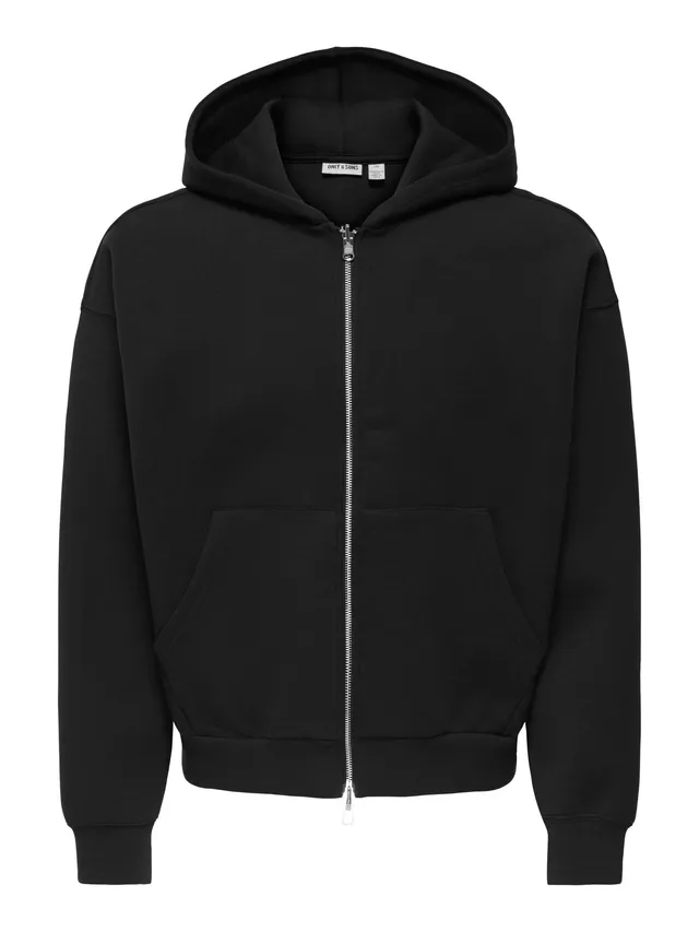 Only & Sons Onsgoyle Boxy Felpa Zip Uomo Nero L