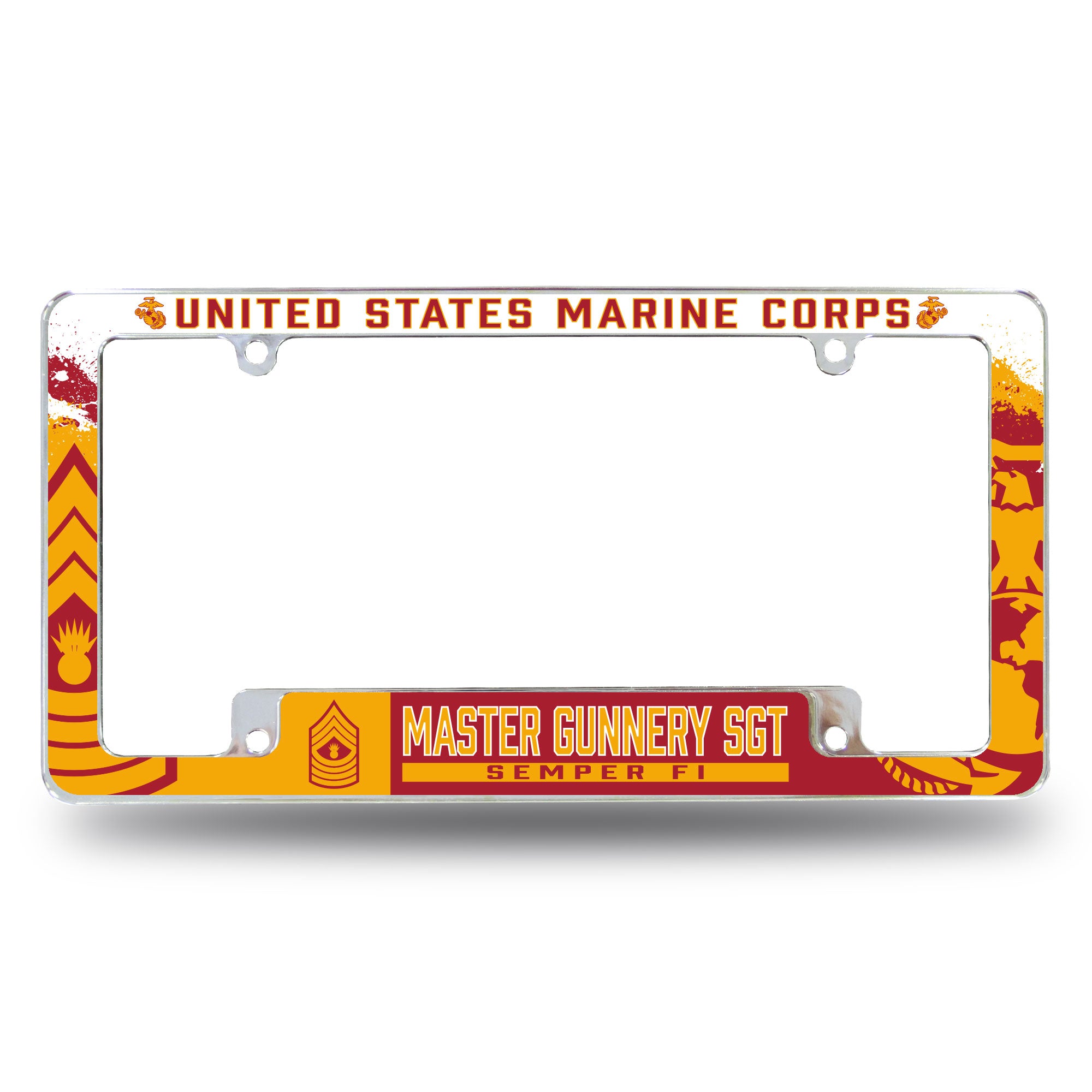7.62 Design Marine Corps E-9 cornice targa auto cromata 6x12,25"