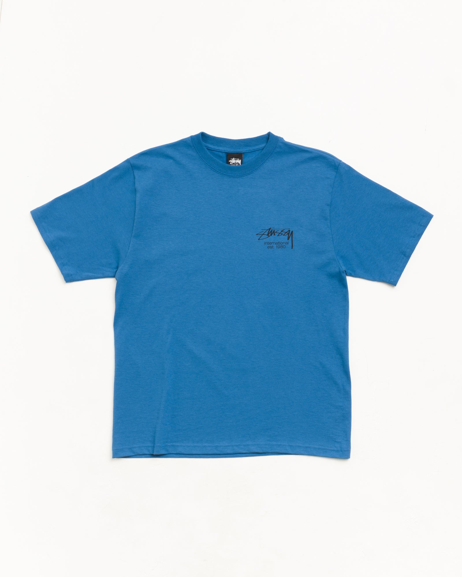 Stussy Dice Clock Tee maglietta blu 100% cotone
