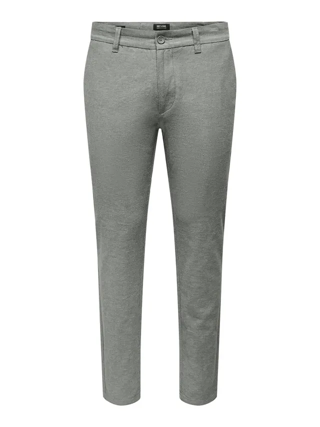 Only & Sons Onsmark pantaloni uomo 36W/32L gessato grigio