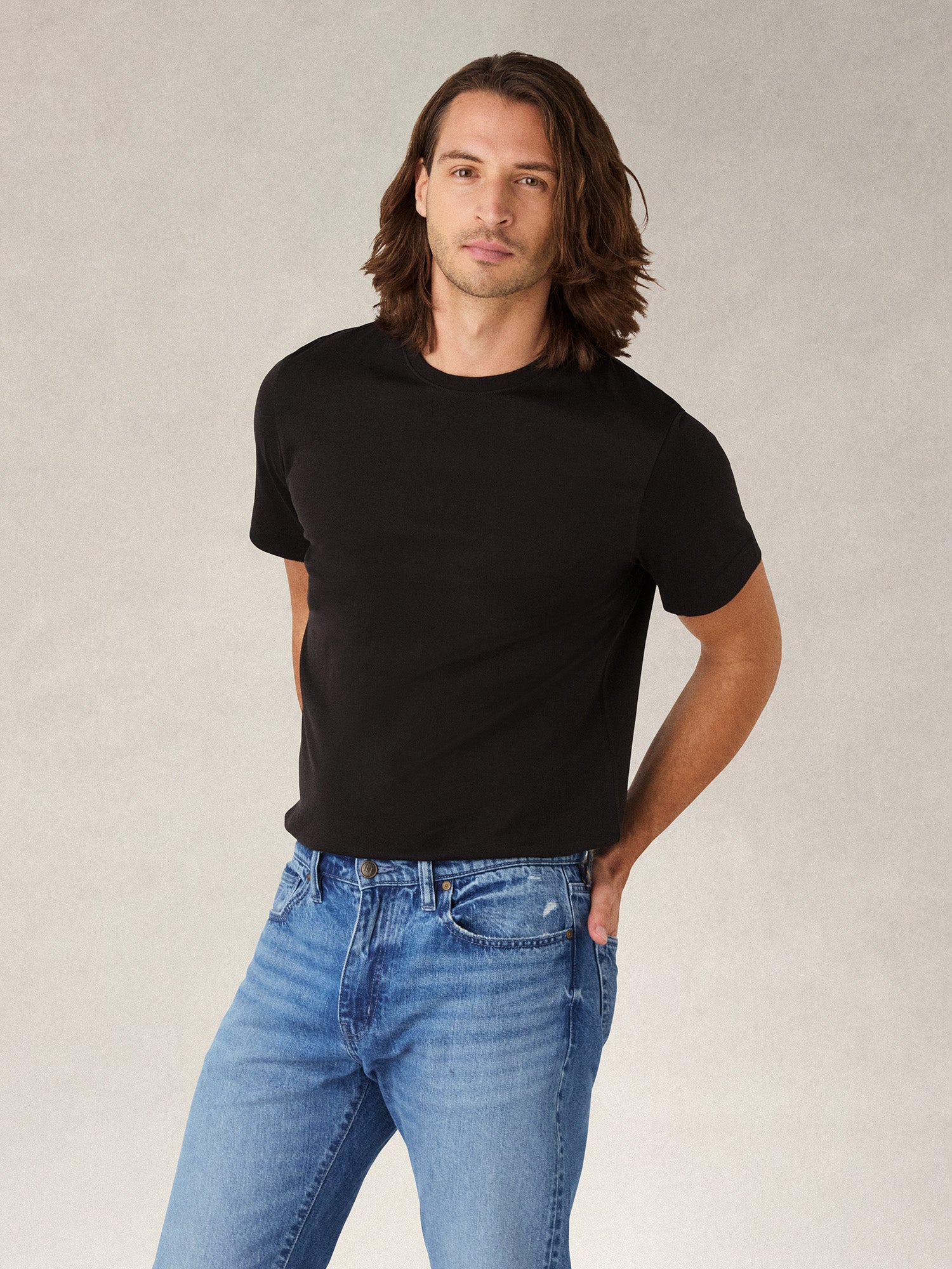 Robert Talbott Dylan t-shirt cotone pima nera