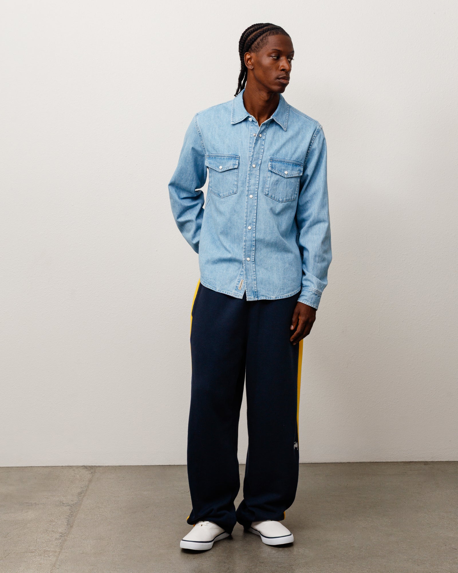 Stussy Pantaloni Sport Pile Navy 360 gsm
