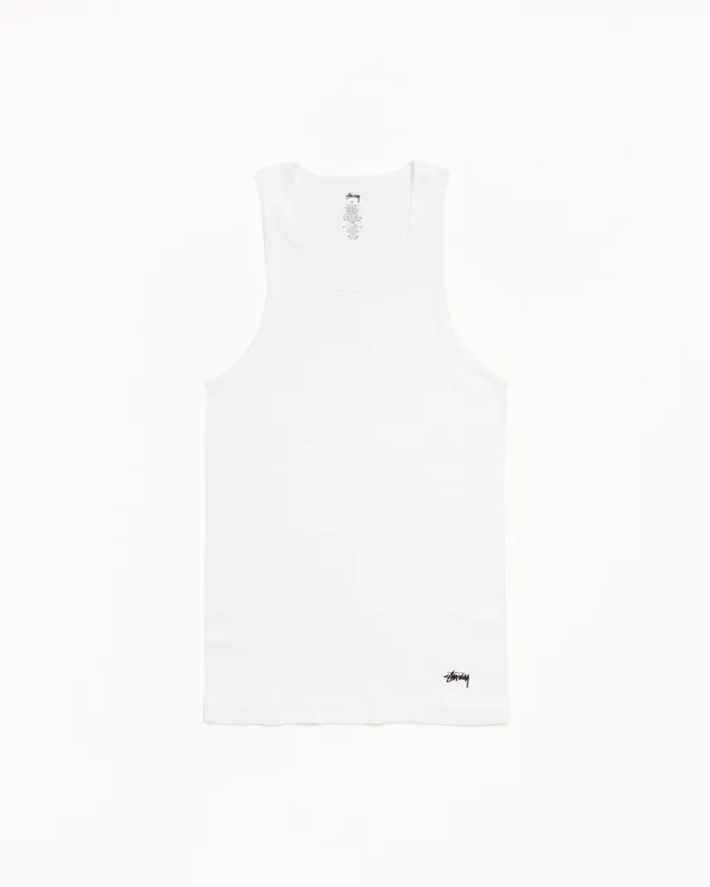 Stussy Tank Undershirts 3 Pack canotta bianca 3 pezzi cotone
