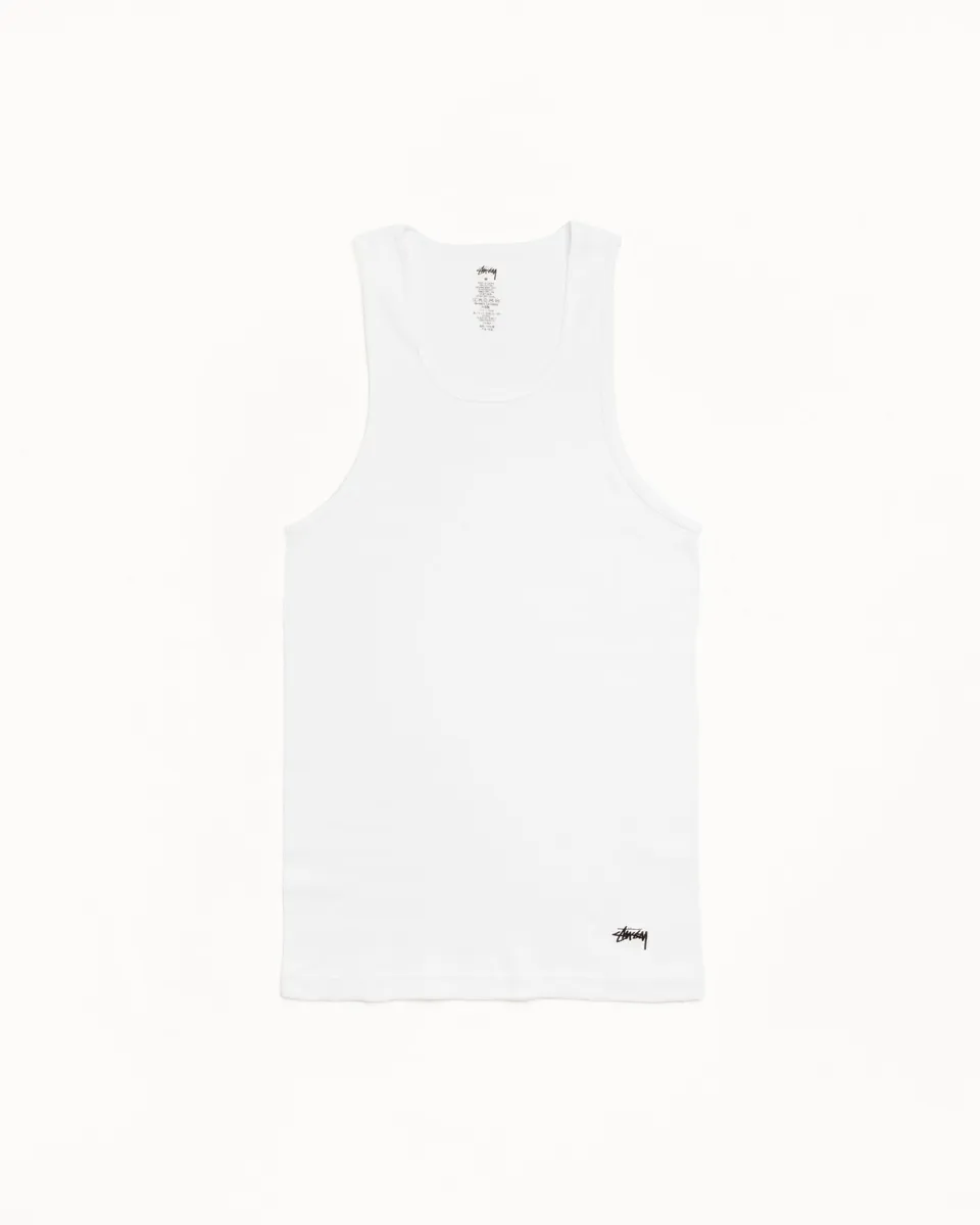 Stussy Tank Undershirts 3 Pack canotta bianca 3 pezzi cotone