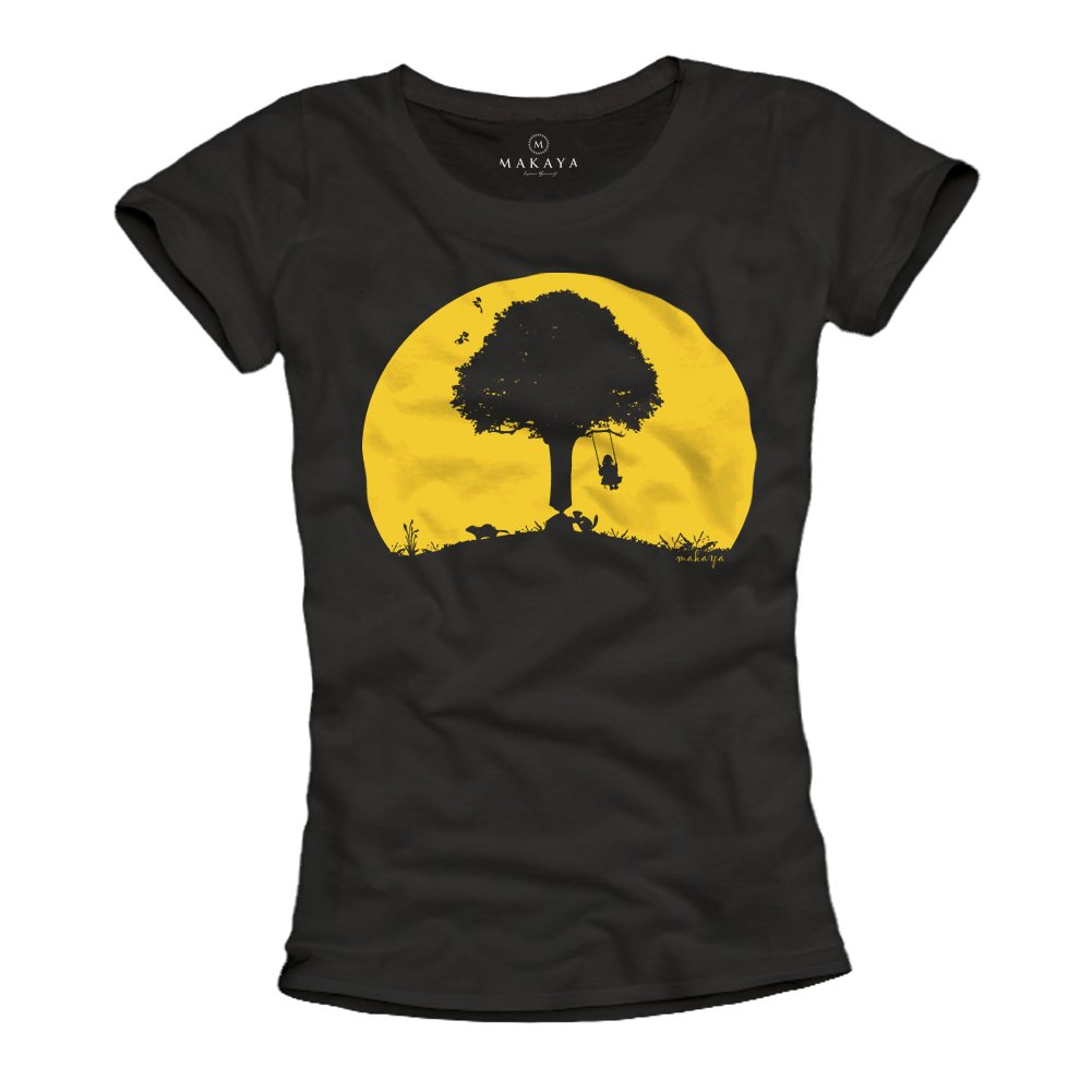 MAKAYA Stampa Divertente t-shirt donna cotone taglia L