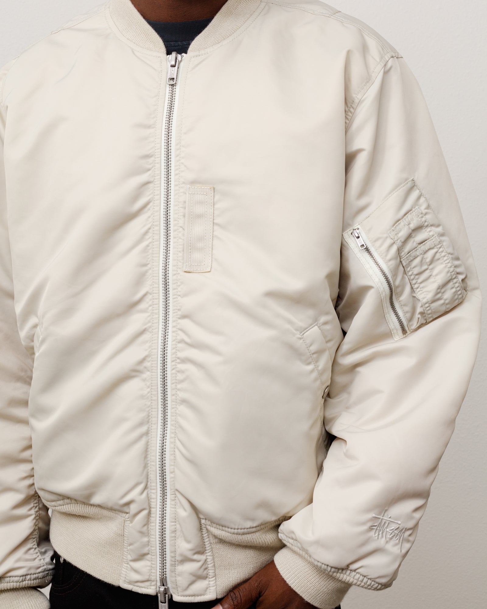 Stussy MA-1 Bomber Jacket giacca bone nylon imbottita