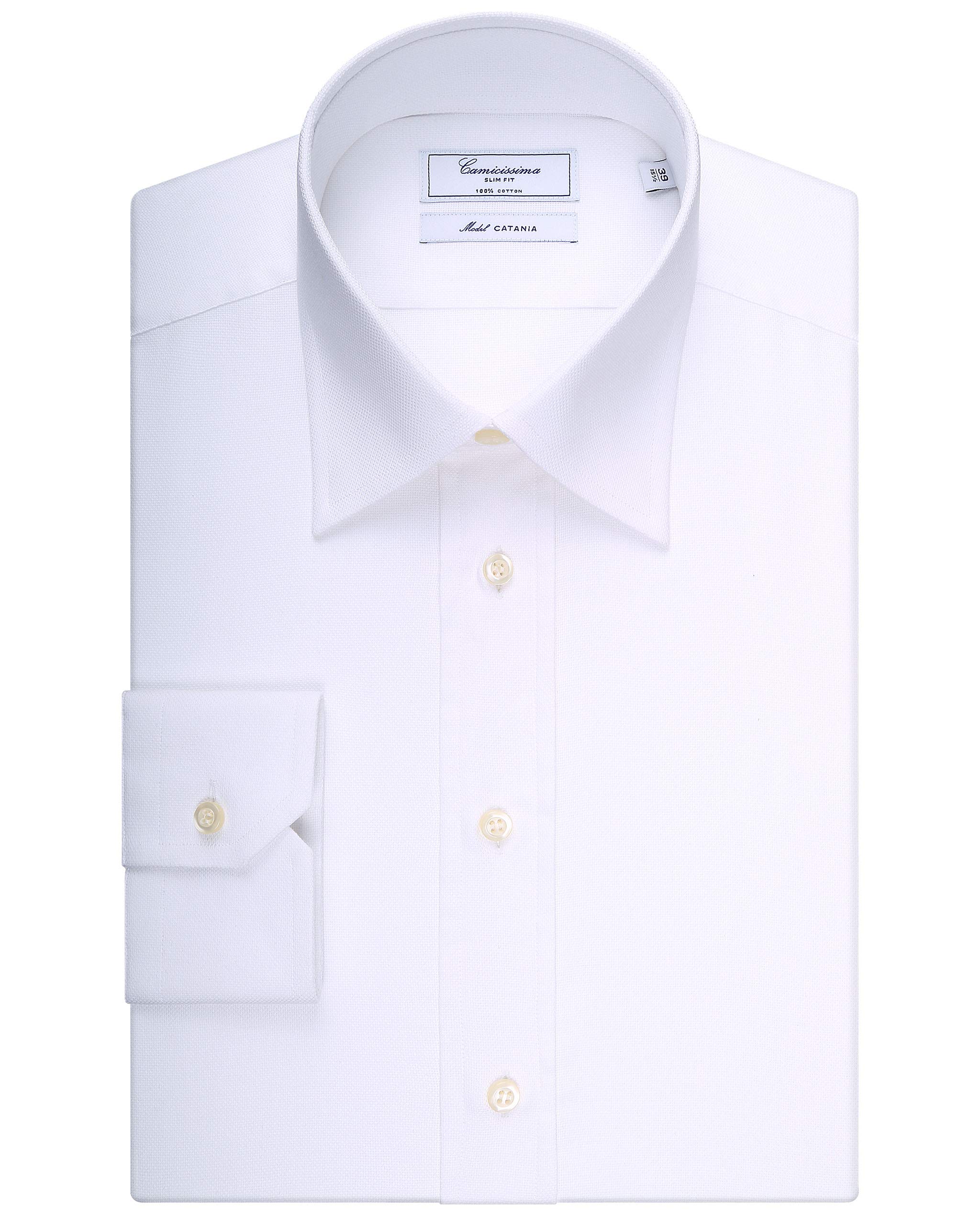 Camicissima Permanent Camicia Uomo Bianca Slim Collo Italiano
