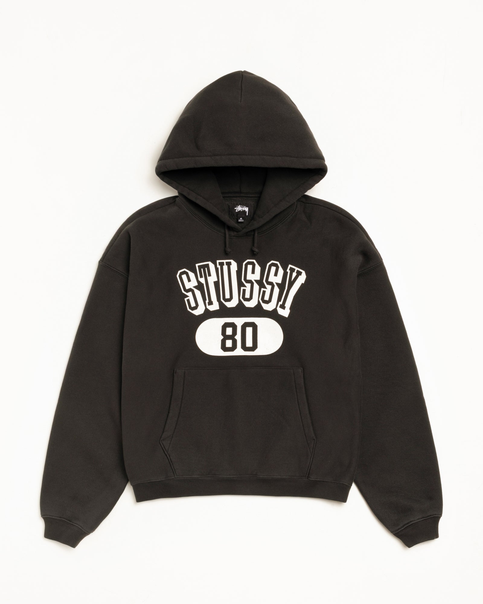 Stussy 80 Relaxed Hoodie felpa uomo Washed Black L cotone