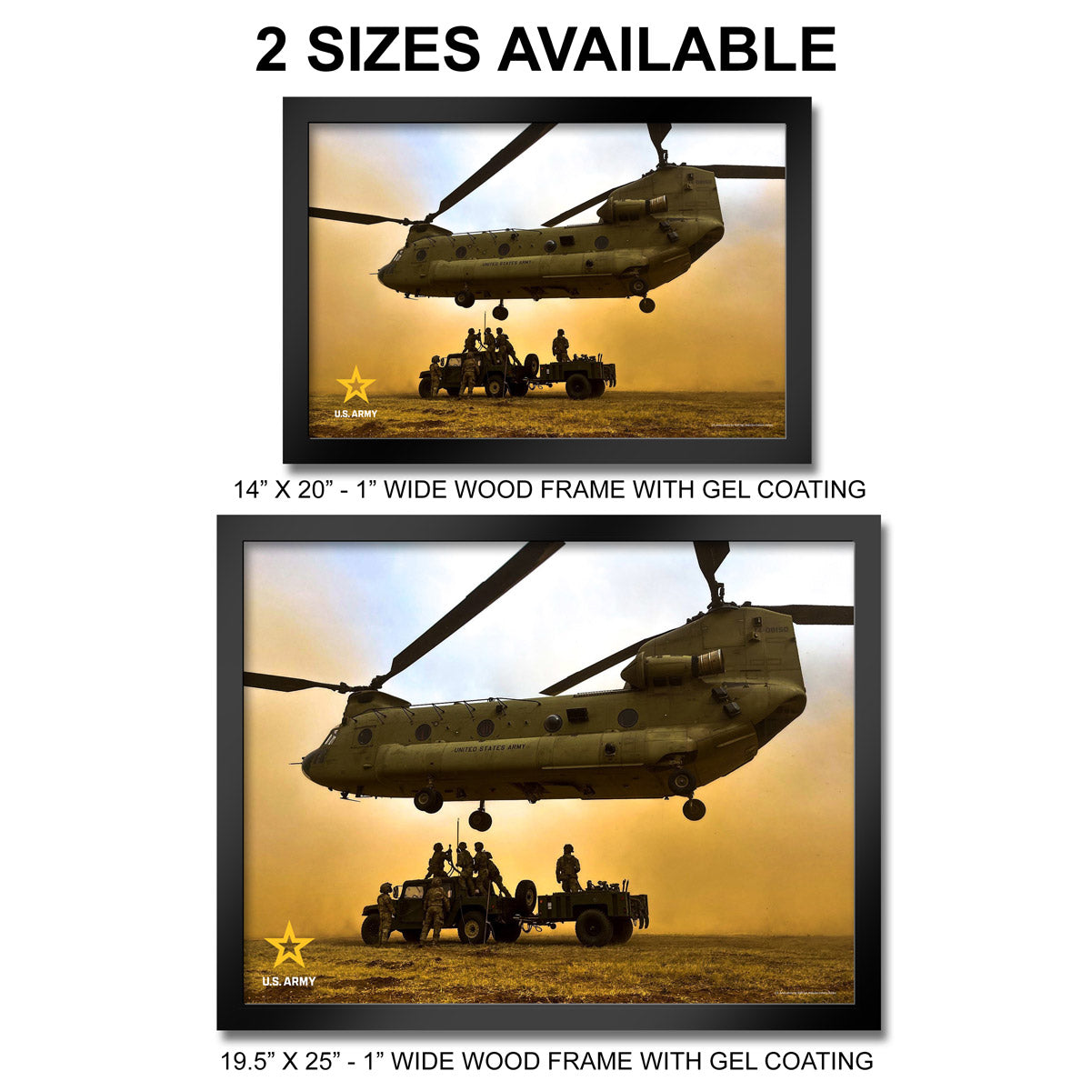 7.62 Design CH-47 Chinook Stampa Incorniciata 14x20 Army