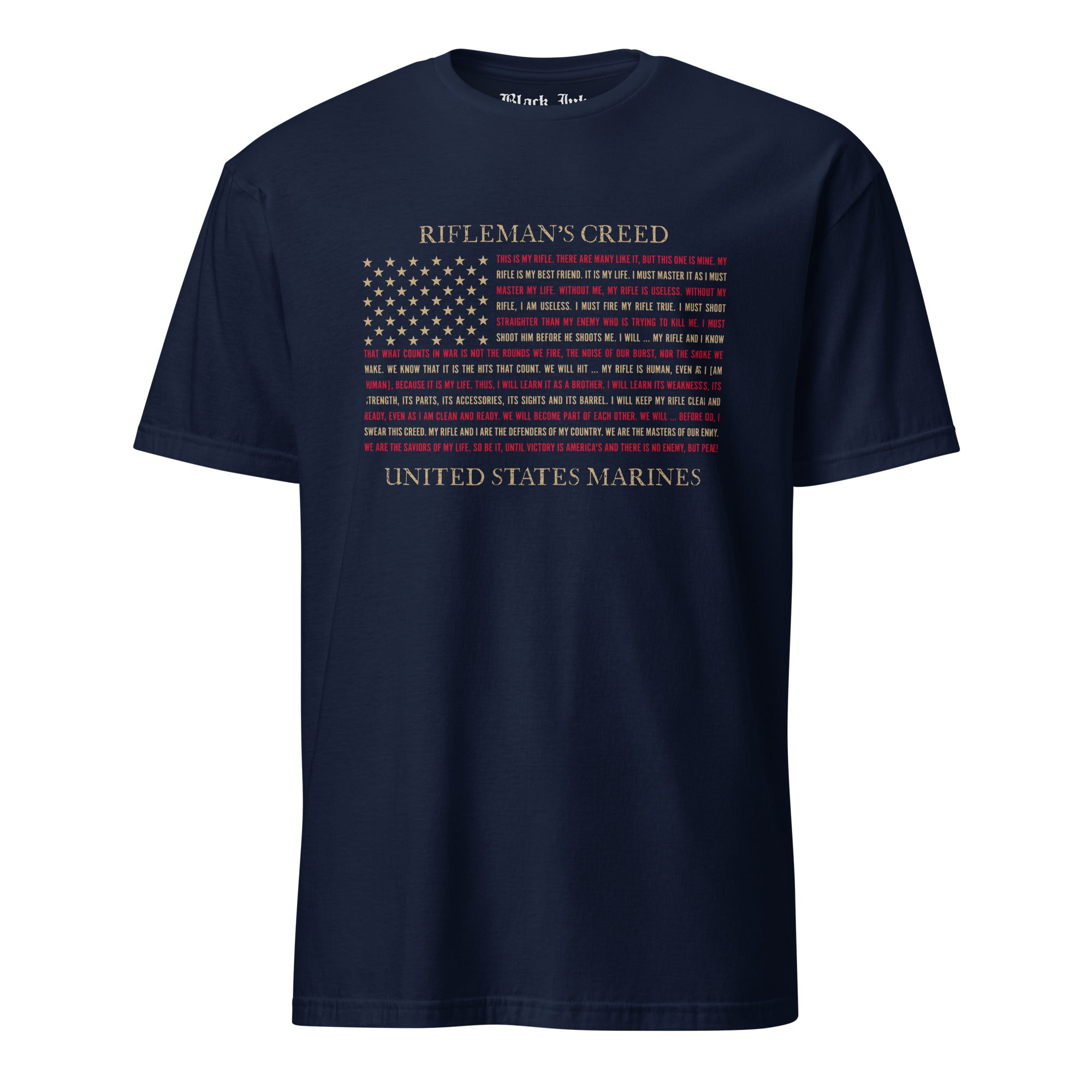 7.62 Design T-Shirts maglietta USMC Rifleman Creed nera cotone