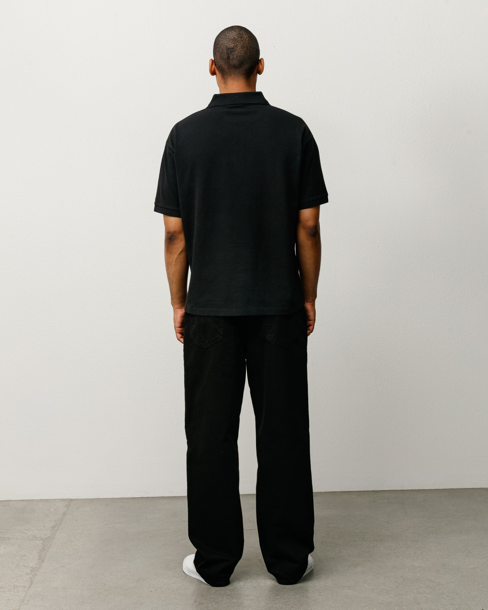 Stussy Classic Pique Polo polo cotone nero madreperla