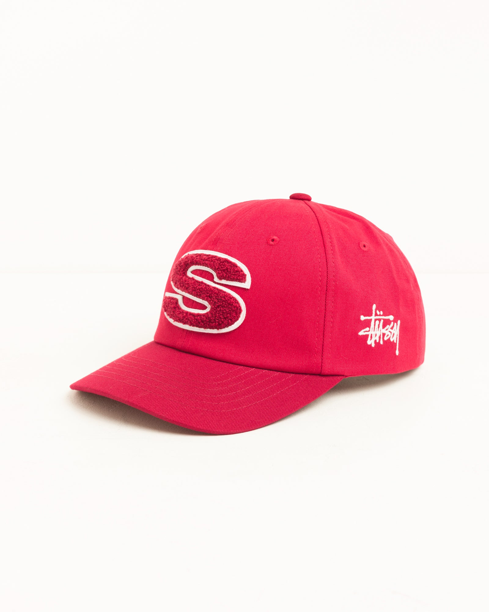 Stussy Chenille S Snapback cappello Gym Red cotone