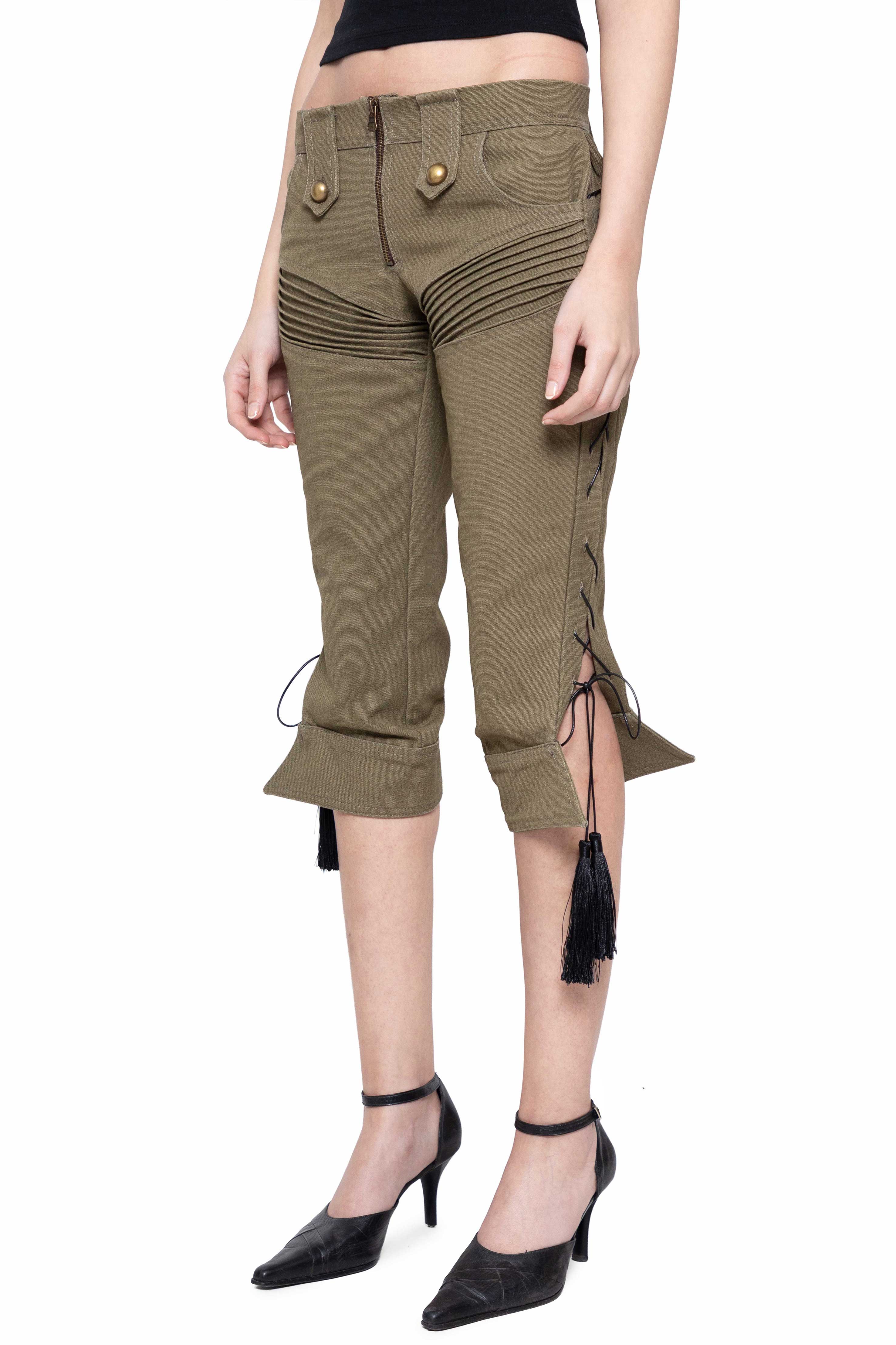 Trashy Clothing Militant Pantaloni cargo khaki cropped