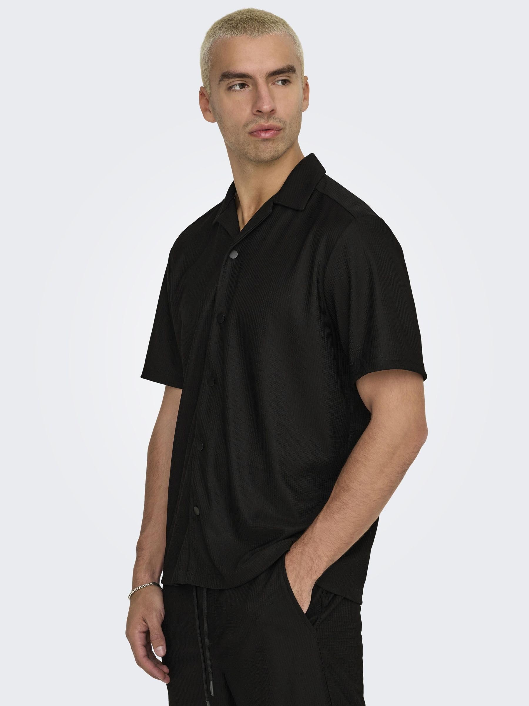 Only & Sons Onskari Resort Camicia Uomo Relax Manica Corta