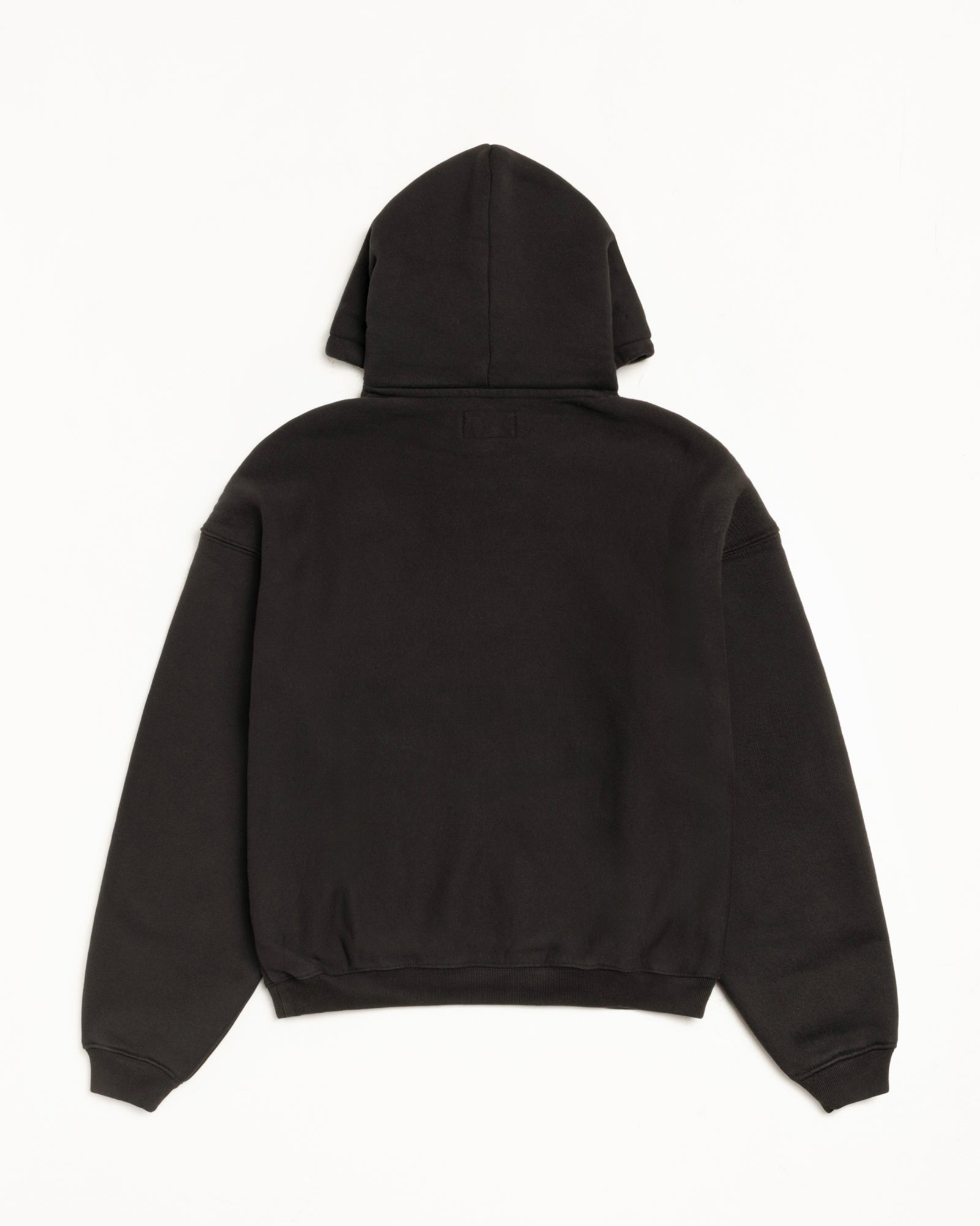 Stussy Satin Patch Hoodie felpa nera oversize