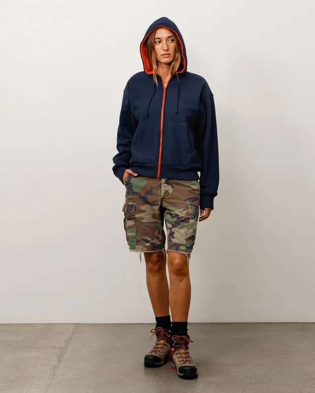 Stussy Zip Sweats Double Faced Zip Hoodie felpa Navy 360 gsm
