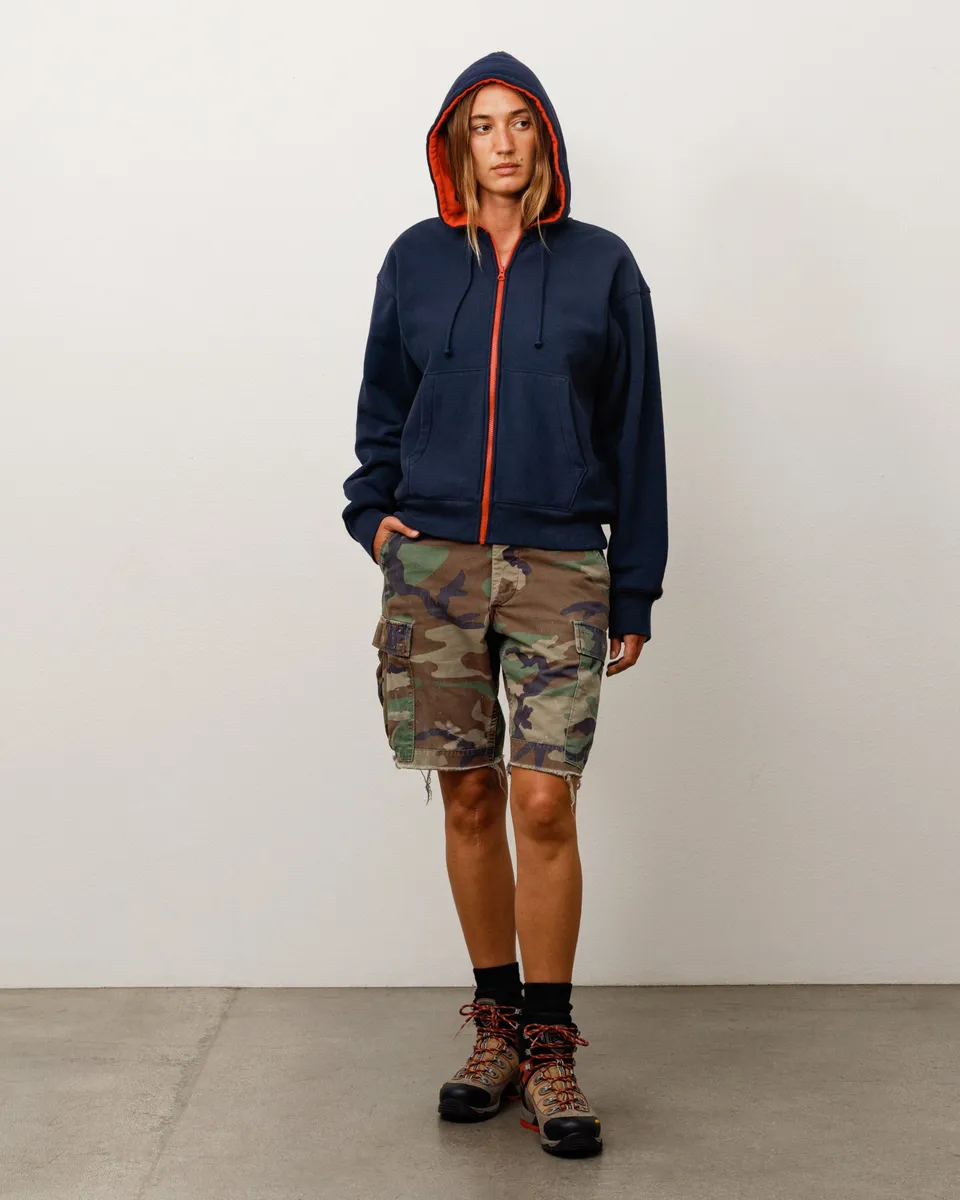 Stussy Zip Sweats Double Faced Zip Hoodie felpa Navy 360 gsm